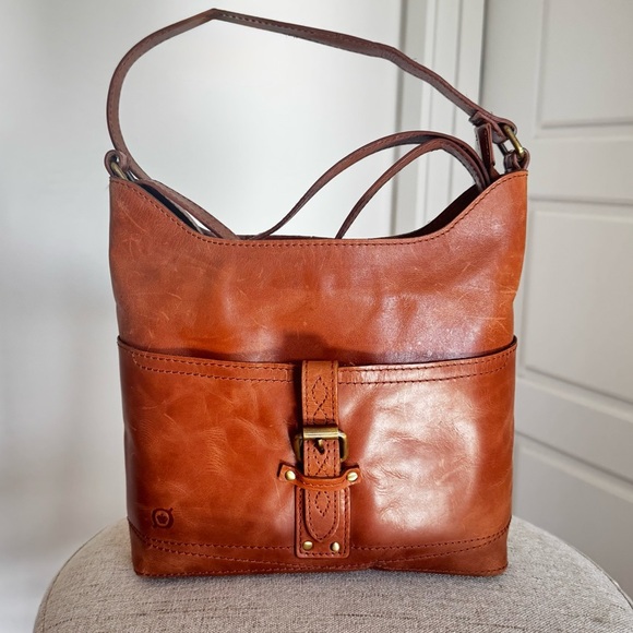 Hippie BORN Distressed Brown Women’s Leather Crossbody Shoulder Earth Girl Bag - Picture 1 of 8